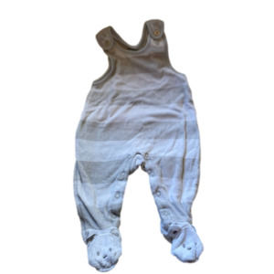 3/$20 childrens place 3-6 month warm overalls with feet white grey teddy bear